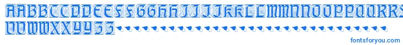 AugsburgerInitials-Schriftart – Blaue Schriften auf weißem Hintergrund