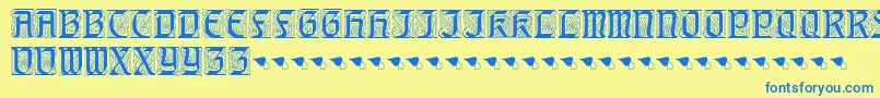 AugsburgerInitials Font – Blue Fonts on Yellow Background