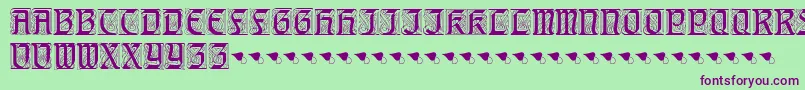 AugsburgerInitials Font – Purple Fonts on Green Background