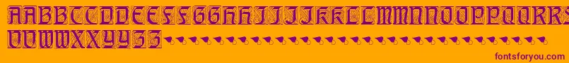 AugsburgerInitials-Schriftart – Violette Schriften auf orangefarbenem Hintergrund