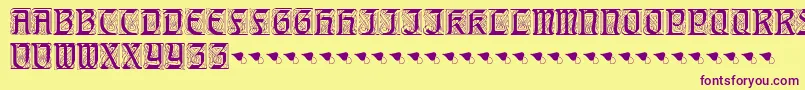 AugsburgerInitials-Schriftart – Violette Schriften auf gelbem Hintergrund