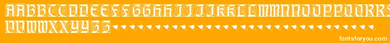 AugsburgerInitials-Schriftart – Weiße Schriften auf orangefarbenem Hintergrund