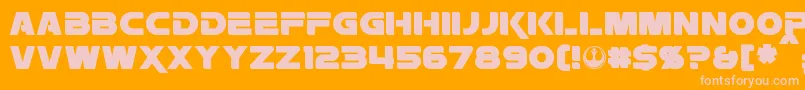 Czcionka Rebellion – różowe czcionki na pomarańczowym tle