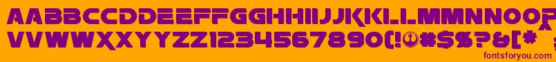 Rebellion Font – Purple Fonts on Orange Background