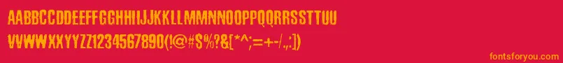 フォントSadKropotkinLaugh – 赤い背景にオレンジの文字