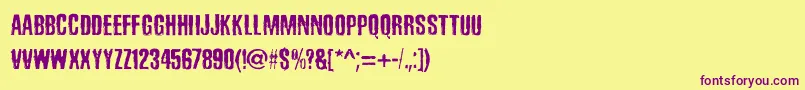 SadKropotkinLaugh Font – Purple Fonts on Yellow Background