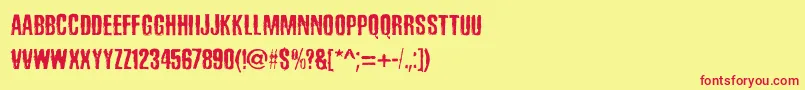 SadKropotkinLaugh Font – Red Fonts on Yellow Background