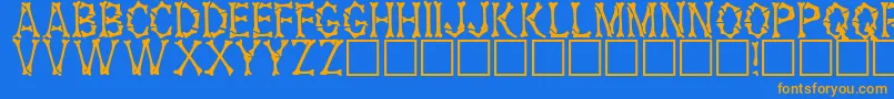 HeadhunterRegular Font – Orange Fonts on Blue Background