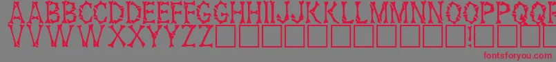 フォントHeadhunterRegular – 赤い文字の灰色の背景