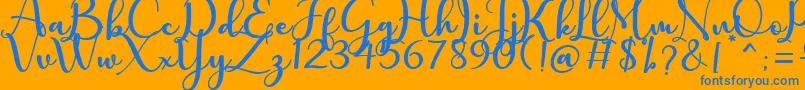 Charlotte Font – Blue Fonts on Orange Background
