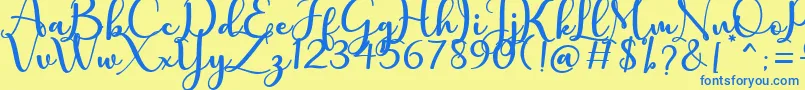 Charlotte Font – Blue Fonts on Yellow Background