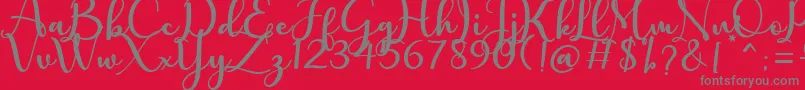 Fonte Charlotte – fontes cinzas em um fundo vermelho