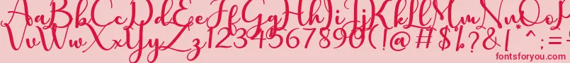 Charlotte Font – Red Fonts on Pink Background