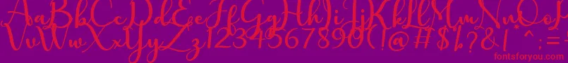 Charlotte Font – Red Fonts on Purple Background