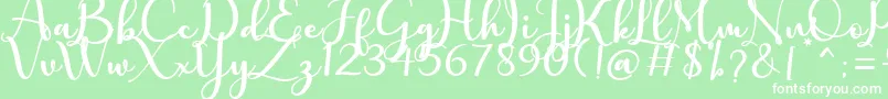Charlotte-Schriftart – Weiße Schriften auf grünem Hintergrund