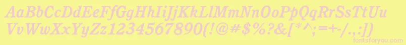 CalgaryBolditalic Font – Pink Fonts on Yellow Background