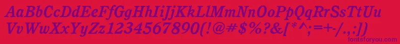 CalgaryBolditalic Font – Purple Fonts on Red Background