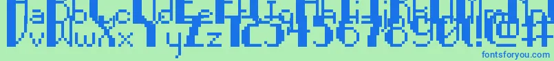 Police PixelNoir – polices bleues sur fond vert