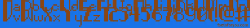 PixelNoir Font – Brown Fonts on Blue Background