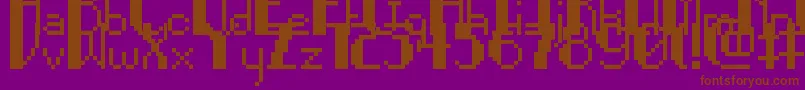 Fonte PixelNoir – fontes marrons em um fundo roxo