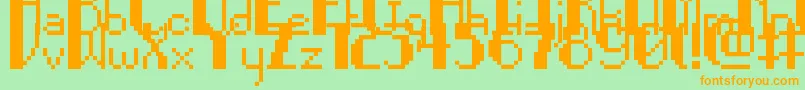 fuente PixelNoir – Fuentes Naranjas Sobre Fondo Verde
