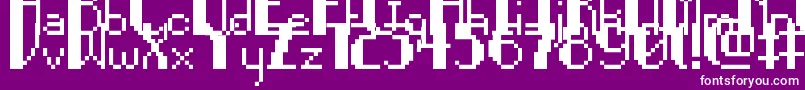 PixelNoir-Schriftart – Weiße Schriften auf violettem Hintergrund