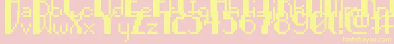 PixelNoir-Schriftart – Gelbe Schriften auf rosa Hintergrund
