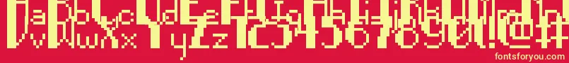 PixelNoir-fontti – keltaiset fontit punaisella taustalla