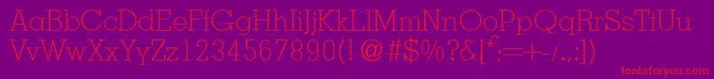 MesaLightRegular Font – Red Fonts on Purple Background