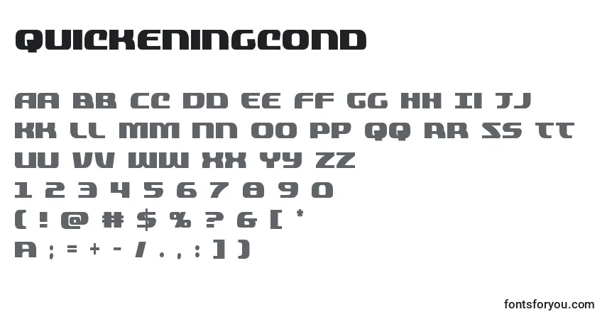 Шрифт Quickeningcond – алфавит, цифры, специальные символы