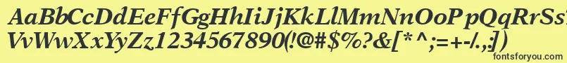 OrchidblacksskItalic Font – Black Fonts on Yellow Background