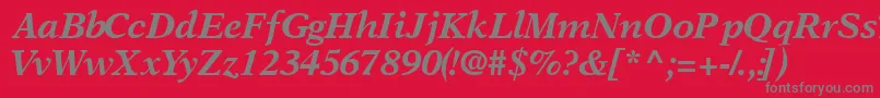 OrchidblacksskItalic Font – Gray Fonts on Red Background