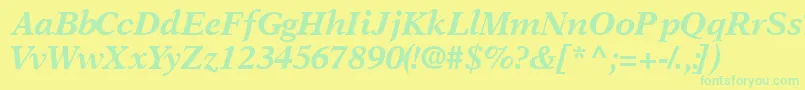 OrchidblacksskItalic Font – Green Fonts on Yellow Background