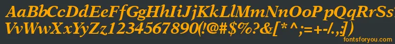 フォントOrchidblacksskItalic – 黒い背景にオレンジの文字