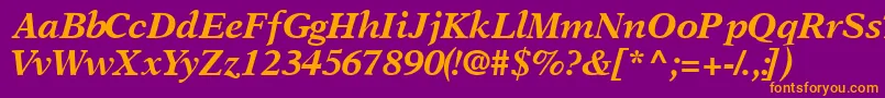 Police OrchidblacksskItalic – polices orange sur fond violet