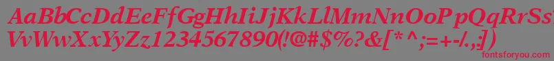 OrchidblacksskItalic Font – Red Fonts on Gray Background