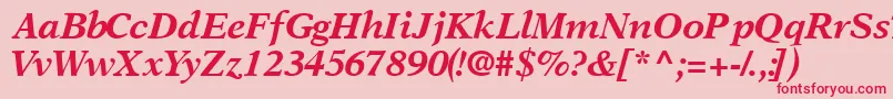 フォントOrchidblacksskItalic – ピンクの背景に赤い文字