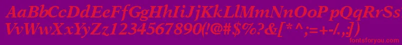 OrchidblacksskItalic Font – Red Fonts on Purple Background