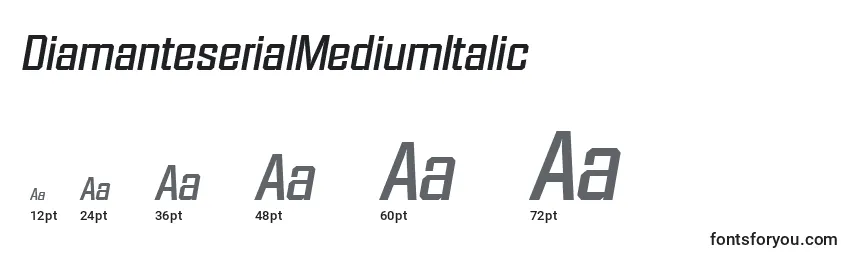 Размеры шрифта DiamanteserialMediumItalic