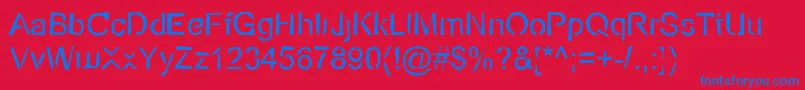 Ecov2r Font – Blue Fonts on Red Background