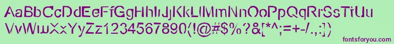 Ecov2r Font – Purple Fonts on Green Background