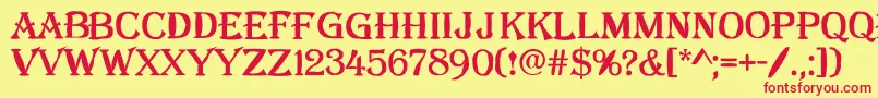 フォントAlgBl – 赤い文字の黄色い背景