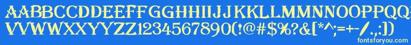 フォントAlgBl – 黄色の文字、青い背景