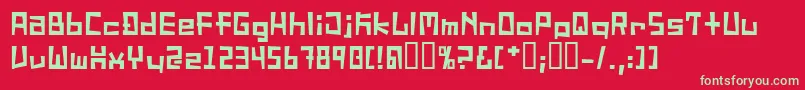 フォントSucideNote – 赤い背景に緑の文字