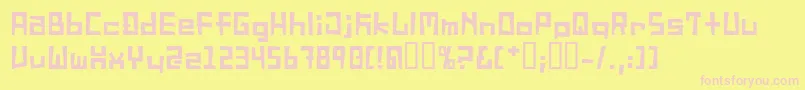 SucideNote-fontti – vaaleanpunaiset fontit keltaisella taustalla