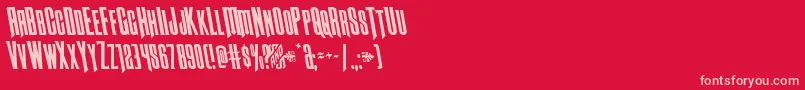 Butchsundanceleft-Schriftart – Rosa Schriften auf rotem Hintergrund
