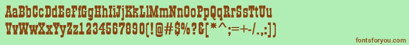 AGildiaBold Font – Brown Fonts on Green Background