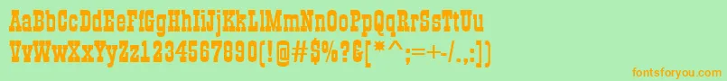 AGildiaBold-Schriftart – Orangefarbene Schriften auf grünem Hintergrund