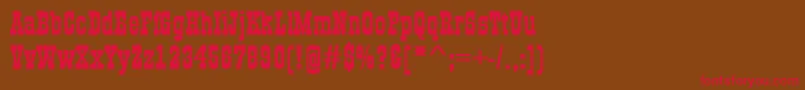 フォントAGildiaBold – 赤い文字が茶色の背景にあります。