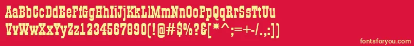 フォントAGildiaBold – 黄色の文字、赤い背景